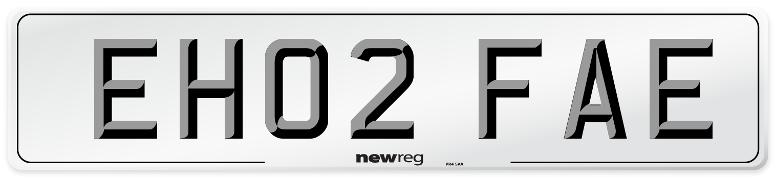 EH02 FAE Number Plate from New Reg